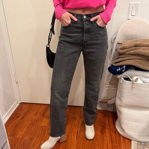 Levi's Women's Dark Gray Straight Leg Jeans